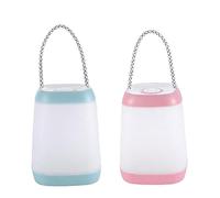 ANDRESLAD 2pcs Portable Nursery Night Light Table Battery-Powered Pink and -Blue Bedside Lights for Girls Baby Dormitory Feeding and Sleep