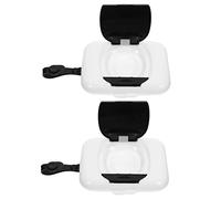 ANDRESLAD 2pcs Portable Refillable Wipes Case Wet Tissue Dispenser for Travel Convenient Storage Box for Wipes Suitable for Diaper Bags Strollers and Home Use