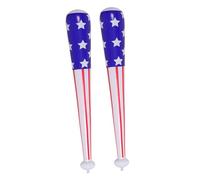 ANDRESLAD 2pcs PVC Inflatable Baseball Bat with American Flag Design Fun Pretend Play for Parties Carnivals Pool Games and Outdoor Sports