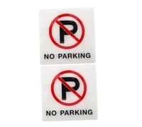 ANDRESLAD 2pcs Reflective No Parking Sign Stickers Self-adhesive Noticeable Driveway and Street Parking Management Weather-resistant Acrylic
