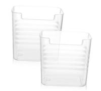 ANDRESLAD 2Pcs Refrigerator Organizer Boxes Shaped Opening Food-grade Plastic Side Door Storage Bins for Kitchen Pantry Vegetable Fruit Spice Storage