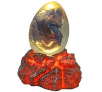 ANDRESLAD 2Pcs Resin Dinosaur Dragon Eggs with Purple Luminous Lava Base Decorative Home Ornament Collectible Accent for Living Room and Office Display