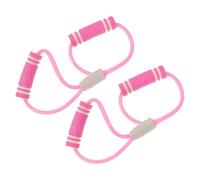 ANDRESLAD 2pcs Resistance Bands for Body Workout Pink Elastic Exercise Bands with Handles for Home Gym Pilates Yoga Stretching Upper Body Training