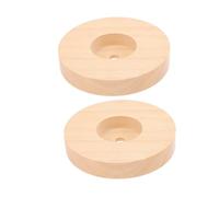 ANDRESLAD 2pcs Round Wooden Lamp Base Solid Wood Light Stand for Table Lamps Night Light Accessory Easy to Install for Home Decor