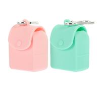 ANDRESLAD 2Pcs Silicone Coin Wallet Set with Hook, Portable Mini Change Purse in Green and Pink, Versatile Handheld Storage Pouch for Women’S Accessories and Travel