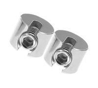 ANDRESLAD 2pcs Stainless Steel Wire Rope Clamp with Flat Slot Design Cable Fasteners for Garden Netting and Fence Tensioning Wire Rope Clips for Secure Cable Holding