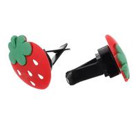 ANDRESLAD 2pcs Strawberry Car Clips Air Freshener Diffuser with 3D Fruit Design Car Conditioner Outlet Decoration Accessories for Vehicle Interior