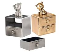 ANDRESLAD 2pcs Sturdy Tooth Box Storage Box for First Tooth Curl Keepsake Portable Decorative
