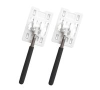 ANDRESLAD 2pcs Telescopic Vehicle Card Holder Rods for Toll Payment Tear-resistant Parking Swiping Sticks in White and Black Versatile Car Supplies for Easy Access and Use