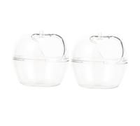 ANDRESLAD 2Pcs Transparent Hamster Sand Bath Box Plastic Small Animal Bathtub for Hamsters Chinchillas Gerbils Easy to Clean Compact Pet Bathroom Accessory
