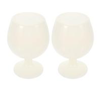 ANDRESLAD 2Pcs Transparent Silicone Wine Goblets Unbreakable Household Drink Cups with Classic Stem Design for Home Party Restaurant Use