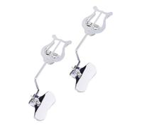 ANDRESLAD 2pcs Trombone Music Note Clips Silver Iron Music Clamps for Musicians Students Office Use