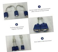 ANDRESLAD 2PCS Vga Male to Dual Female Adapter Cable Splitter for Monitor LCD Screen Mirroring Video Signal Distribution with Stable Abs Coating