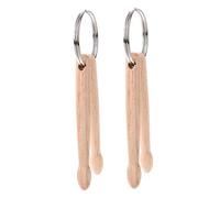 ANDRESLAD 2pcs Vintage Drum Stick Design Keychain Wooden Key Ring Music Theme Decor for Home Office Car