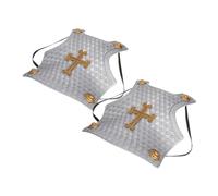 ANDRESLAD 2pcs Vintage Roman Armour Costume for Boys Wearable Battle Shield and Solid Cross Chest Plate Authentic Historical Design for Halloween Dress Up Party and Role Play