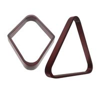 ANDRESLAD 2pcs Wooden Pool Triangle and Rhombus Rack Set Solid Wood 9-ball Billiard Ball Tray for Pool Table Accessories Burgundy Color Suitable for Bars and Party Recreation