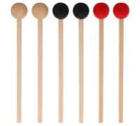 ANDRESLAD 3 Pairs Wooden Drum Mallets for Round Head Comfortable Handle Percussion Sticks for Xylophone Tongue Drum Musical Instrument Accessories for Beginners