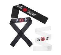 ANDRESLAD 3pcs Japanese Ninja Hachimaki Headbands for Adults and Karate Hairbands Authentic Ninja Style Sweatbands for Kitchen Sports Cosplay and Costume Parties