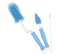 ANDRESLAD 3pcs Silicone Bottle Brush Combination Set Pacifier Brush and Silicone Bottle for Boy Girl for Milk Cleaning