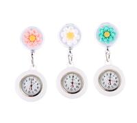 ANDRESLAD 3pcs Silicone Nurse for Quartz Watch Cute Cartoon Flower Design for Student Nurse Vet Accessories