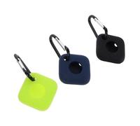 ANDRESLAD 3Pcs Silicone Protective Covers for Tile Mate Tracker Lightweight Keychain Accessory in Green Black Compact Protector Cases Compatible with Tile Mate