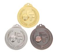 ANDRESLAD 3pcs Sports Winner Award Medals Metal Basketball Competition Medals Gold Silver Bronze for Metal Rewards for School and Sports Events