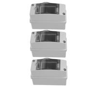 ANDRESLAD 3pcs Weatherproof Circuit Breaker Box Din Rail Enclosure with Transparent Window for Outdoor Industrial Control Panel and Charging Station Distribution