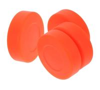 ANDRESLAD 4pcs Adjustable Hardness Rubber Ice Hockey Pucks Orange for Indoor Training and Roller Skating Practice Lightweight High-density Low-friction Glide Pucks for Adults