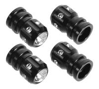 ANDRESLAD 4pcs Bling Rhinestone Car Valve Stem Caps Alloy Tire Valve Covers Secure Fit Replacement Caps for Automobile and Truck Wheels Black Dust Protection