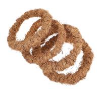 ANDRESLAD 4pcs Coconut Fiber Coaster Circles Heat Insulation Pads for Hot Dishes and Bowls Non-slip Natural Fiber Kitchen Gadget for Table Protection and Portable Use
