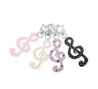 ANDRESLAD 4PCS Creative Musical Note Keychains with Dot and Stripe Patterns - Small Pendant Key Rings for Birthday Celebrations, Christmas Party Decorations, and Music Teacher