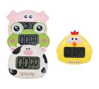 ANDRESLAD 4pcs Cute Timer Cartoon Animal Digital Timer Compact Design Plastic Magnetic Back for Students Frying Work