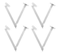 ANDRESLAD 4Pcs Heavy Duty Drop Front Desk Hinges Fold Down Hidden Lid Support Hinges for Kitchen Furniture Cabinet Wardrobe Door Hardware with Folding Rod Arm Stay Prop