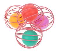ANDRESLAD 4pcs Interactive Cat Balls for Indoor Cats Bright Random Colors Safe Plastic Chase Stimulate Play and Prevent Scratching Reusable Pet Balls for Kittens and Adults Random Color