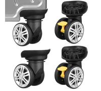 ANDRESLAD 4pcs Luggage Wheel Replacement Silent Smooth Rolling Suitcase Wheels with Heavy-Duty Abs Construction Easy Installation Compatible with Suitcases and Trolleys for Travel Repair