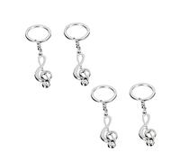 ANDRESLAD 4pcs Metal Keychain Musical Note Keychains Keyring Key Chain Ring for Music Enthusiasts Creative Key Holders Ornaments