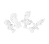 ANDRESLAD 4pcs Mini Greek Mythology Resin Bust Statues for Art Sketching and Home Decor Compact Renaissance-inspired David Athena Figures Detailed Craftsmanship for Dollhouse and Artistic