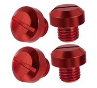 ANDRESLAD 4pcs Motorcycle Mirror Hole Screws Plugs Rearview Mirror Screw Caps for Motorcycle Modification Accessories Red