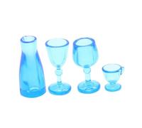 ANDRESLAD 4pcs Plastic Miniature Wine Cups Realistic Mini Wine Glasses for Mini House Decoration Micro Landscape Kitchen Pretend Play