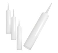 ANDRESLAD 4Pcs Refillable Empty Caulk Tubes for Tile Sealant, Portable Plastic Caulking Bottles with White Caps, Reusable Sealant Tubes for Home Repairs and Grout Filling