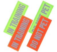 ANDRESLAD 4pcs Reflective Dog Harness Patches Embroidered Do Not Pet Training Labels for Service and Working Dogs Water-resistant Nylon Night Safety Vest Accessories for Puppies