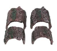 ANDRESLAD 4pcs Reptile Cave Hide Shrimp Hiding Spot Fish Tank Landscaping Aquarium Hay Stack Small Animal Resting Cave Lizard Shelter Reptile Bark Hide Snake Hiding Spot Pvc