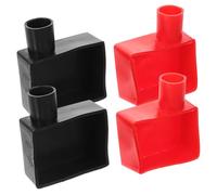 ANDRESLAD 4Pcs Soft Rubber Car Battery Terminal Covers Flexible Silicone Protector Caps for Positive Negative Poles Insulating Dustproof Battery Terminal Protection for Engine Maintenance