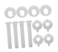 ANDRESLAD 4pcs White Plastic Toilet Seat Fixing Screws with Washers Toilet Seat Accessories for Secure Installation and Replacement