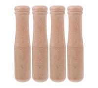ANDRESLAD 4pcs Wooden Pestle Large Head Garlic Crusher Spice Grinder Multi-use Kitchen Tool for Crushing Juicing and Food Mashing Easy to Clean Handheld Rods for Home Cooking