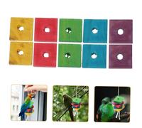 ANDRESLAD 50 Pieces Mixed Color Parrot Wood Chip DIY Safe Bird Chewing Blocks for Cockatiels Parakeets Small Parrots Fun Exercise Skill Development Playing