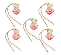 ANDRESLAD 5pcs 8ml Car Hanging Perfume Bottle Pendant Red Hanging Essential Oil Diffuser with Rope Empty Car Air Freshener Suitable for Aromatherapy and Interior Decoration Random Color