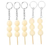 ANDRESLAD 5pcs Adorable Food Keychain Pendant Imitation Fried Chicken Keyring for Backpack Women's Fashion Keychain Fake Eggs
