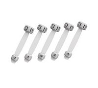 ANDRESLAD 5pcs Boy Girl Safety Cabinet Locks Multi-Functional Drawer Door Latch Easy to Install Double Press Buckle Design for Toddlers Pets Grey