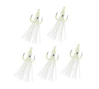 ANDRESLAD 5PCS Luminous Octopus Fish Hooks Noctilucent Squid Bait Saltwater Freshwater Fishing Gear Glow Dark Tackle for Sea Stream Anglers